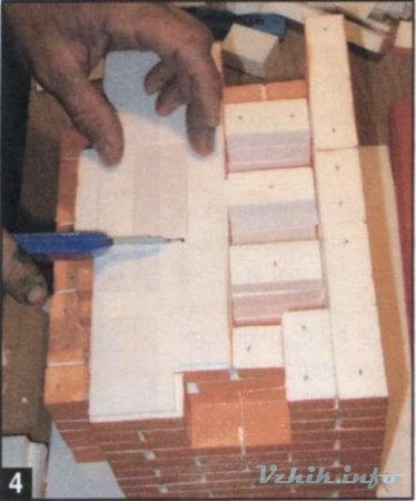 Макетирование кладки из блоков двойной длины